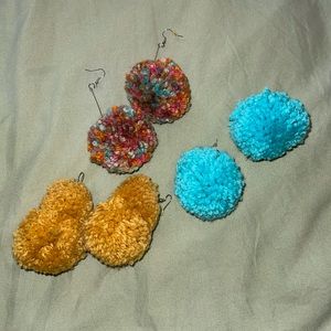 Pom-Pom Earrings - Good Used Condition.